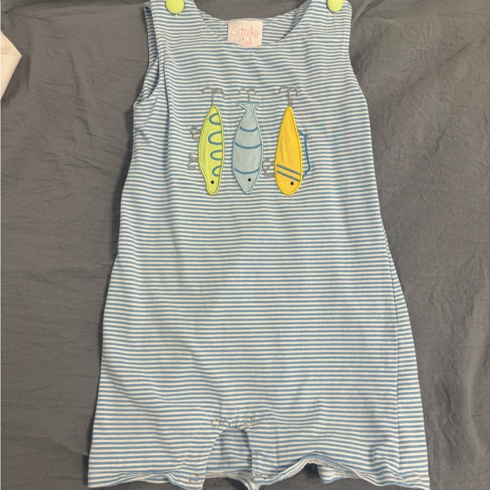 Striped Blue Kids One Piece by Simply Southern